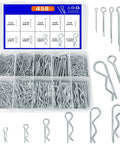 458 Pieces Cotter Pin And R Pin Assortment Kit With Locking Pins Split Pins And Tractor Clips For Mechanical Hitch Pins Carbon Pro Grade Heavy Duty Construction For Farm And Equipment, assorted sizes in plastic case