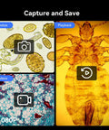Capture and save images with 7-Inch Screen Digital Microscope With X-Y Stage, HDMI And USB Output, Wireless App Control And Slide Viewer