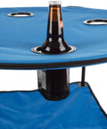 Round Two Tier Folding Camp Table With Four Cupholders And Carrying Bag Perfect For Camping Beach Picnics Tailgating And Outdoor Events