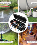 Hella Rugged Outdoor Electrical Box Waterproof Rain Guard for outdoor fountain, pool pump, and holiday lighting protection.