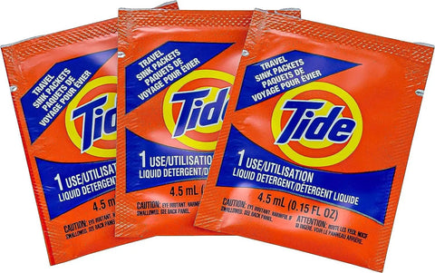 Travel Size Liquid Laundry Detergent Packets For Sink Washes, 3 Count, On The Go Laundry Solution With ActiLift, orange packaging