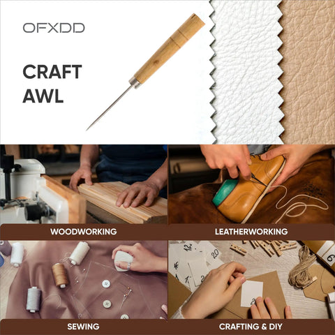 Solid Wooden Scratching Awl For Leatherwork And Bookbinding With Comfort Grip Hella Durable for precise marking on leather and wood.
