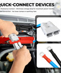 Heavy Duty 0 Gauge 30 Foot Jumper Cables With Quick Connect Plug Sets 1000 Amp Automotive Booster Kit for Cars SUVs and Trucks