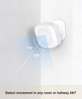 Two Pack Indoor Security Cameras 1080P HD Plug In WiFi Home Cameras For Baby Pet Or Home Surveillance With Phone App Two Way Audio Motion Detection Night Vision Works With Alexa And Google showing motion detection range