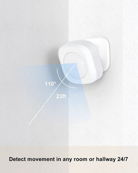 Two Pack Indoor Security Cameras 1080P HD Plug In WiFi Home Cameras For Baby Pet Or Home Surveillance With Phone App Two Way Audio Motion Detection Night Vision Works With Alexa And Google showing motion detection range