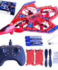 Beginner Friendly Remote Control Airplane With LED Lights, 360 Degree Flips, Rad Red RC Jet Plane set with controller and batteries