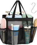 Must Have Portable Shower Caddy For Dorm Life With 8 Pockets S Hook Storage Bag and toiletries visible