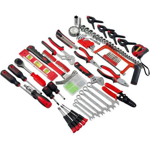 All In One 238 Piece Home Tool Set For DIY Repairs With Wrenches Hammers Hex Keys And Storage Case Premium Steel Chrome Finish