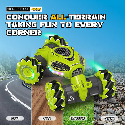 gesture control RC stunt car on various terrains with 4WD