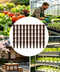 Cone Shaped Grow Sponges For Cloning And Germination, 50 Pack Plant Starter Pods For Indoor Or Outdoor Gardens, shown in garden settings