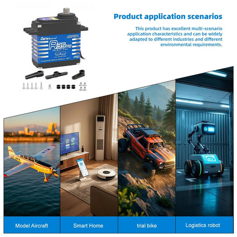 35Kg Waterproof RC Servo Motor At 7.4V Digital Servo with 180/270 Degree Travel, applications in vehicles and robotics