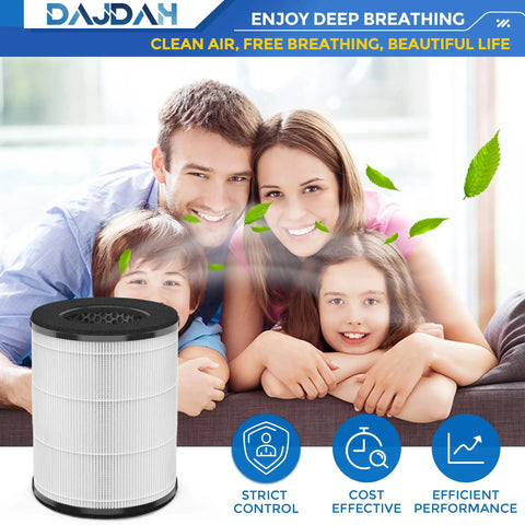 AP-T20FL Replacement Filters For Total Clean 5 In 1 Tower Air Purifier AP-T20 AP-T20W 2 Pack with happy family background