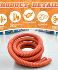 3 Inch By 10 Foot Silicone Air Duct Hose Ultra Flexible High Temp Ducting For Dryer Or HVAC Red Color Durable Air Intake Exhaust Hose