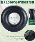 Two Pack 18x8.50/9.50-8 Inner Tubes With TR-13 Valve Stem For Lawn Mowers, Tractors, Wheelbarrows, ATVs, Go Karts, and More