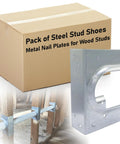 Pack Of 25 Metal Stud Shoes For One Wood Stud With Beefy Reinforced Rib For Durability And Extra Support, Fits Up To 2-1/2 Inch Pipes
