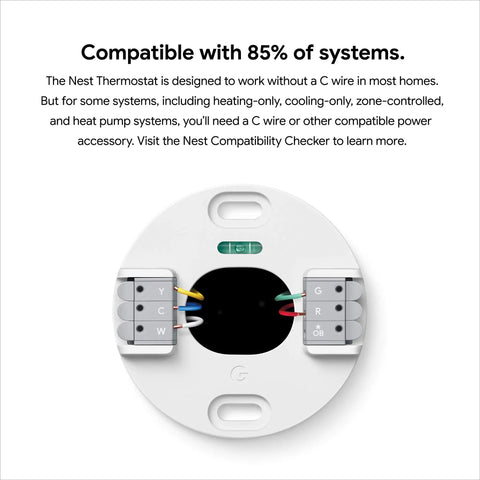 Back view of Nest Thermostat Smart Home Thermostat With WiFi Programmable Scheduling And Remote Control showing wiring compatibility