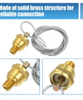 2 Pair Manual Air Tank Drain Valve Plug 1/4 NPT With 60 Inch Cable, brass structure with gray cable for truck reservoirs.