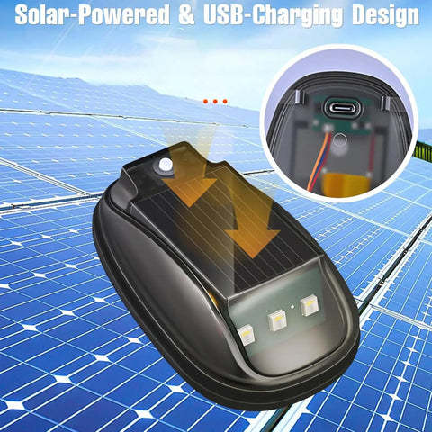 Lit Neon RGB Car Roof Strobe Lights For Cars Trucks SUVs Jeeps RVs Wireless LED Warning Lamps Solar Powered Or USB C Charge