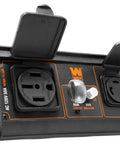 Heavy Duty Parallel Kit For Linking Dual Inverters with NEMA plugs and circuit breakers for reliable power connections.