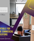 Gloss White Decorator Paddle Rocker Light Switch, Single Pole 3 Wire installed in office and cafe settings