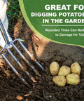 Heavy Duty 4-Tine Stainless Steel Spading Fork With 43.9 Inch Ergonomic D Handle Garden Fork digging potatoes in garden