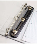 On The Go 3 Hole Binder Punch For Ring Binders, Ultra Compact And Portable, Punches Up To Five Sheets At A Time With Easy Grip, Black Office Essential For Students And Pros