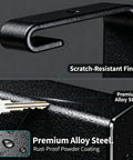 Close-up of Heavy Duty Bike Hooks Set For Garage Storage Ceiling And Wall Mounts, showing scratch-resistant alloy steel finish.