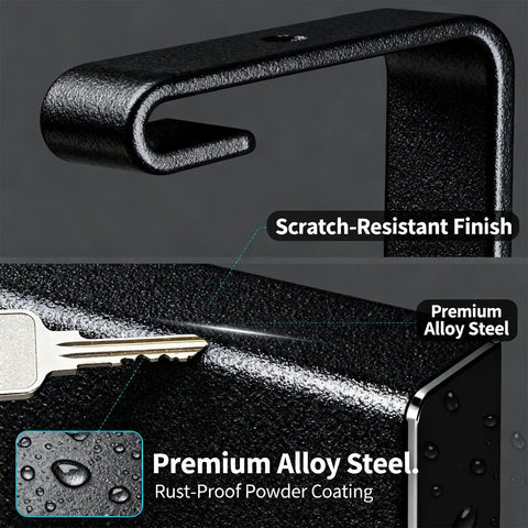 Close-up of Heavy Duty Bike Hooks Set For Garage Storage Ceiling And Wall Mounts, showing scratch-resistant alloy steel finish.
