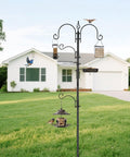 Bird Feeding Station Kit With Adjustable Hooks And Trays, Tough Pole System For Hanging Big And Small Feeders, Suet Feeder, Bird Bath, And Planter Hanger For Easy Install To Attract Wild Birds All Season in garden setting