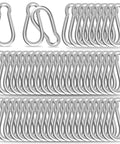 Galvanized Steel Spring Snap Hook Carabiner Clips With 220 Lbs Capacity For Outdoor Use, M5 2 Inch, Pack of 50
