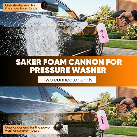 Foam Cannon Dual Connector For Pressure Washer Kit With Switchable Foam And Water Spray Gun Car Wash And Detailing Tool