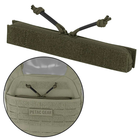 Tactical Drop-In Zipper Inserts For Built-In Vest Plate Bag Admin Pocket, Fast Access Front Or Rear Pocket, Plastic Stiffener