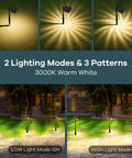 Solar Pathway Lights Outdoor Easy Install 200 Lumen Warm White Garden Driveway Yard Lighting 8 Pack Waterproof IP65 lighting modes