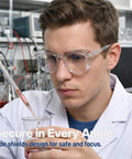 Anti Fog Safety Glasses For Healthcare Workers, Stylish Goggles With Clear Lenses And Comfortable Fit, worn in lab work