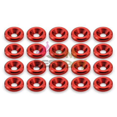 Orange Billet Aluminum Fender Bumper Washer Bolt Dress Up Kit For Engine Bay M6x15mm 6061 T6 Grade 20 Piece Set visible