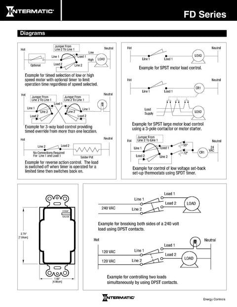 Wiring diagram for 2 Hour Spring Loaded Wall Timer For Fans And Lights With Hold Automatic Shut Off Energy Saver No Neutral Needed
