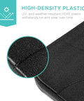 Zoomed view of high-density plastic detail on Heavy-Duty Cantilever Offset Patio Umbrella Stand With Four Interlocking Base Plates.