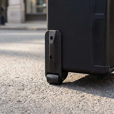 Two Pack Non Swivel Audio Stand Casters With L Shape Plate Mount for tool box speaker mobility on outdoor pavement