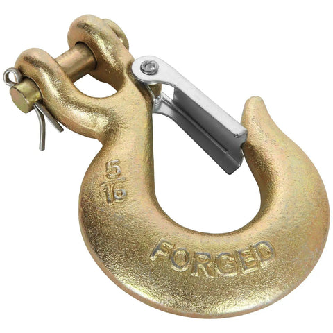 5/16 Inch Grade 70 Clevis Slip Hook With Safety Latch, Forged Steel for Towing, Part of 4 Pack Rigging System.