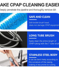 All In One CPAP Cleaning Kit With Cleaner And Hose Brush for effective cleaning; blue bristle brush, stainless steel tube cleaner.