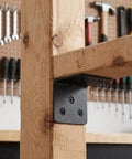 12 Pack Heavy Duty L Shaped Corner Brackets with Screws Black Tempered Steel Shelf Braces Featuring 6 Slot Holes Reinforced Support