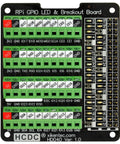 Raspberry Pi GPIO Status LED and Terminal Block Breakout Board HAT for A Plus 3A Plus B Plus 2B 3B 3B Plus and 4B with 5V and 3.3V Indicators and Plug and Play GPIO High Low LEDs, black PCB