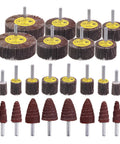 24 Pcs Flap Wheel Sander Kit With One Quarter Inch Shank, 80 Grit Aluminum Oxide Wheels And Cone Flap Wheels For Drill And Die Grinder