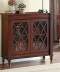 Wooden cabinet with glass doors and intricate design, standing on Six Inch Wood Furniture Legs Set Of 4 Adjustable Leveling Feet.