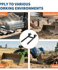 Beefy Clamp On Pallet Forks For Tractor Bucket 43 Inch Quick Attach Loader With 2000 Lbs Capacity at factory, farm, construction site.