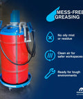 Professional Air Operated Grease Pump For 120 Lb Drums Built Tough To Crush Daily Shop Grind with hoses and cart.