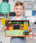 Solar Robot Creation Kit With 197 Pieces And 12 Real Working Robots From One Set, Solar Powered Motorized Engine, Gear System, Tires And Shafts, STEM Construction Playset For Ages 8 And Up poster shown with a boy