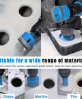 Blue diamond hole saw drill bit set, 11 pcs, for ceramic, glass, tile, marble; includes guide jig