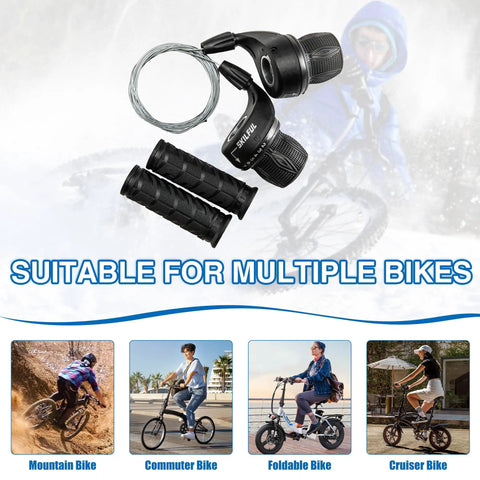 21 Speed Twist Shifter Lever Kit For Bikes 3 By 7 Gear Grip Shift Left And Right For Mountain Hybrid Kids And Tricycle Bikes