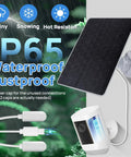 5W Solar Panel Charger For Ring Cameras And Wyze Outdoor Cam V1 V2 With USB C And Barrel Plug Nine Point Eight Foot Cable Fast